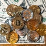 Cryptocurrency golden bitcoin image for crypto currency