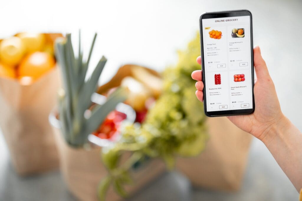 Shopping groceries online