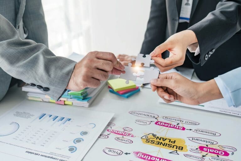 Business handshake for teamwork of business merger and acquisition,successful negotiate,hand shake