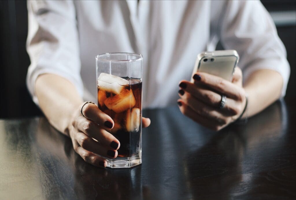 Drinking coca-cola