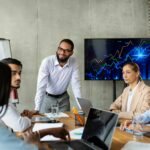 Business Training. Diverse Multiethnic Colleagues Having Conference Meeting In Boardroom