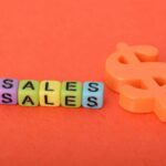 Alphabet beads with text SALES. Sales refer to the process of selling products or services