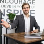 HR manager welcomes a new employee in the office
