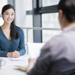 Young woman interviewing for a job