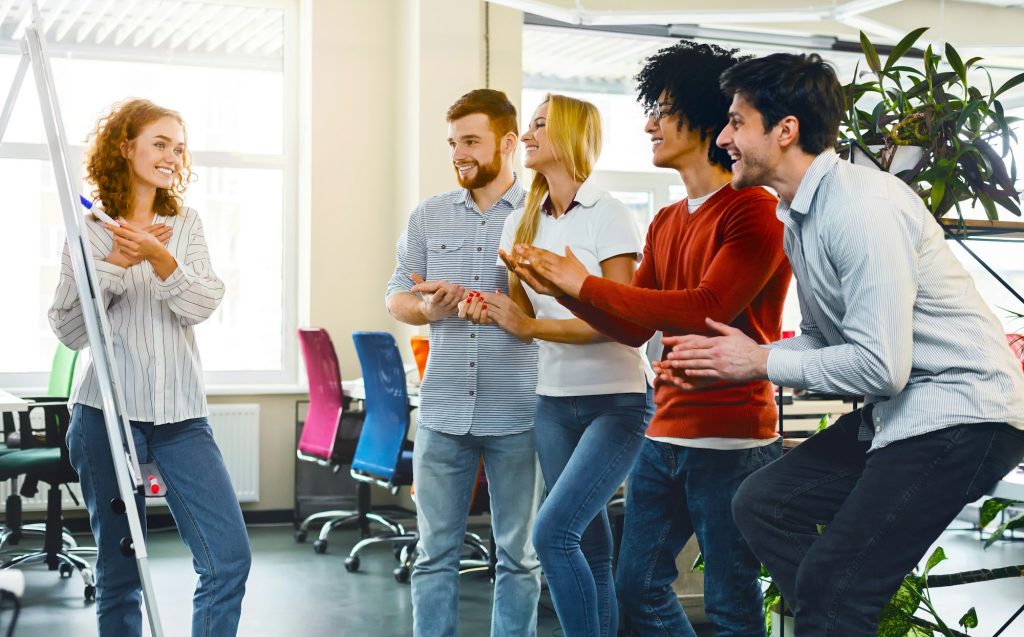 Diverse Group of Colleagues Participating in Team-Building Activity