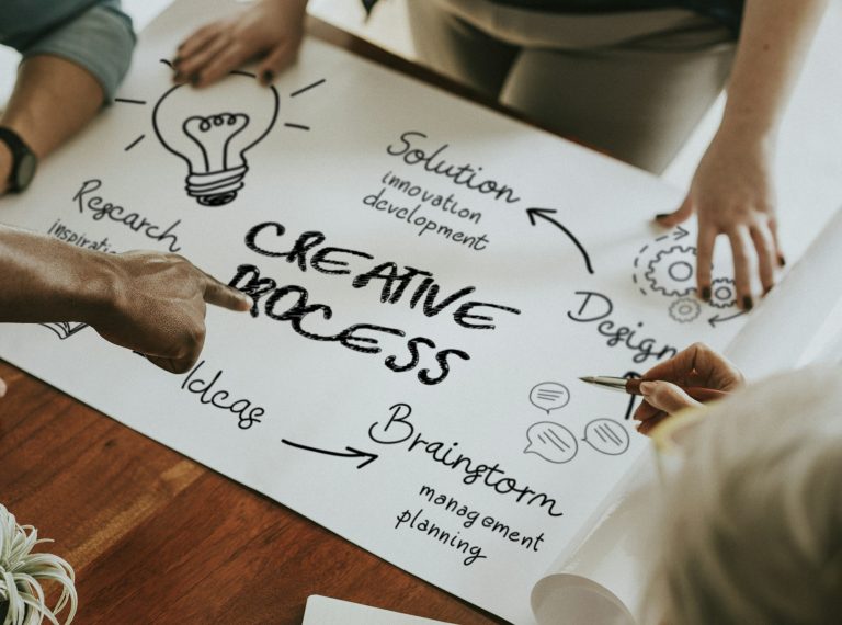 Mind map on paper mockup