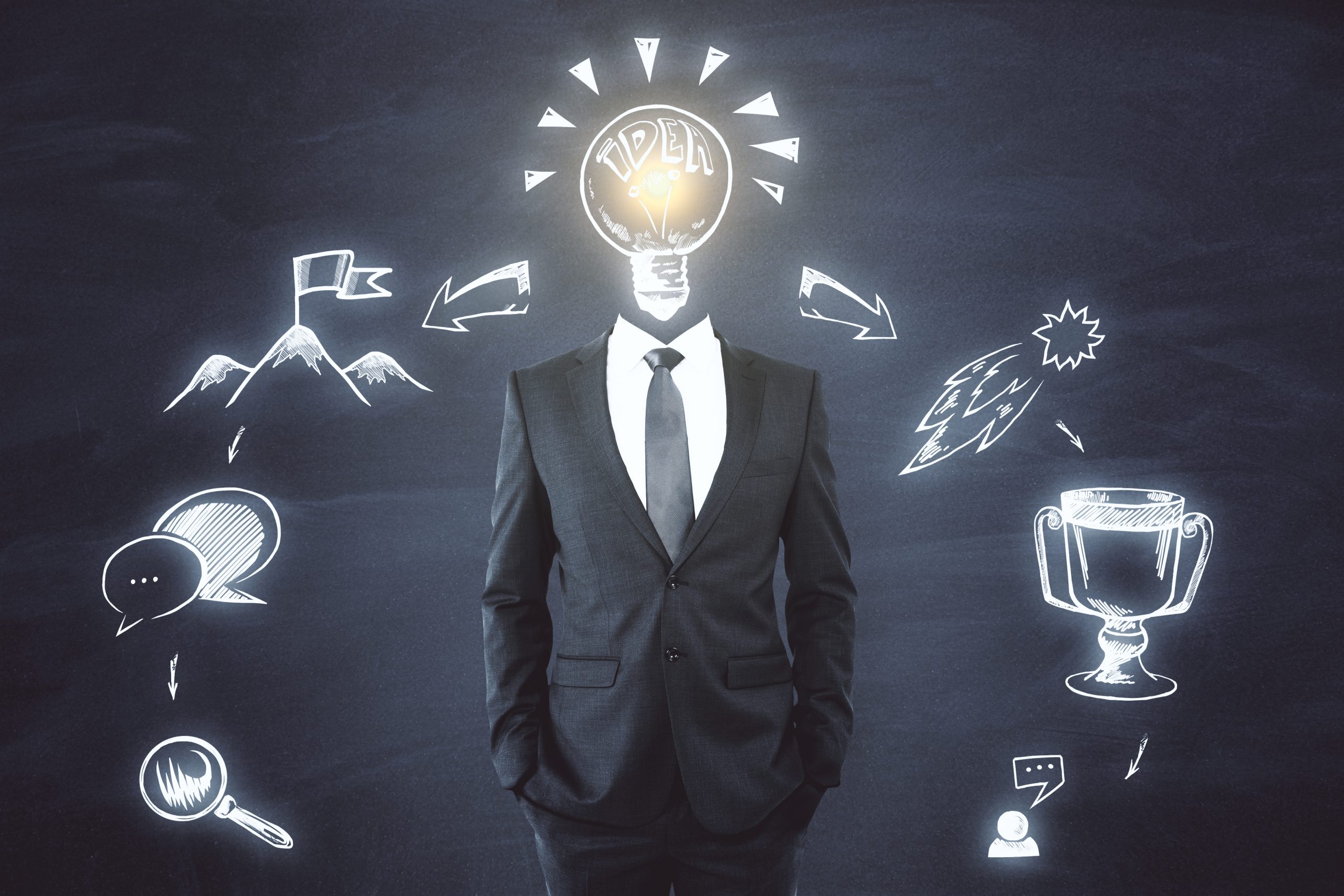 thought leadership concept illustration showing idea and business strategy